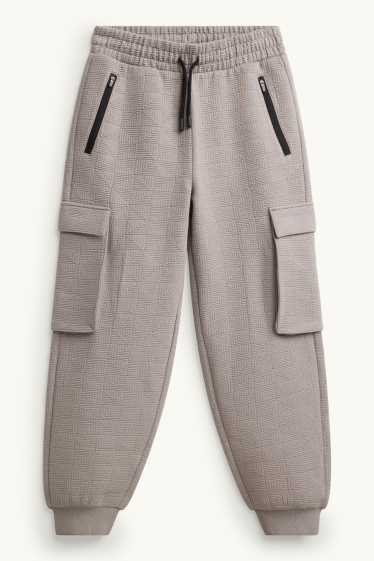 Enfants garçons - Pantalon de jogging cargo pour bébé - finition texturée - gris clair