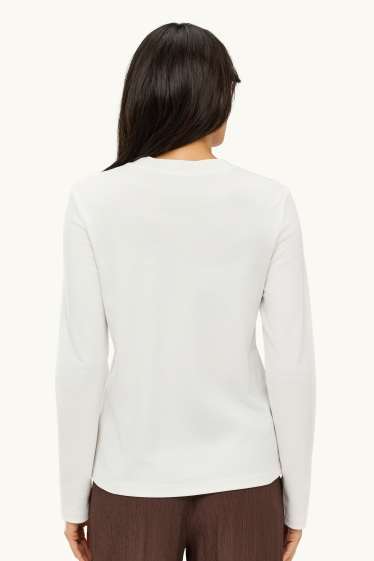 Dames - Longsleeve - regular fit - wit