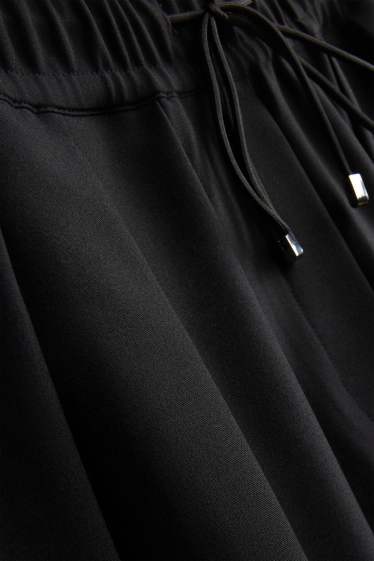 Dames - Pantalon - high waist - wide leg - zwart