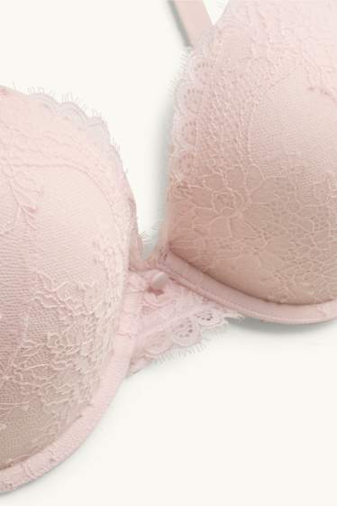 Women - Underwire bra - DEMI - push-up - padded - pale pink