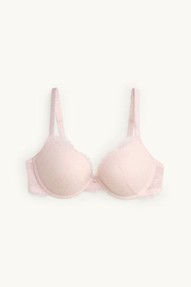 Women - Underwire bra - DEMI - push-up - padded - pale pink