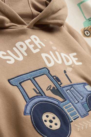 Kinder Jungen - Multipack 2er - Traktor - Hoodie und Sweatshirt - beige / blau