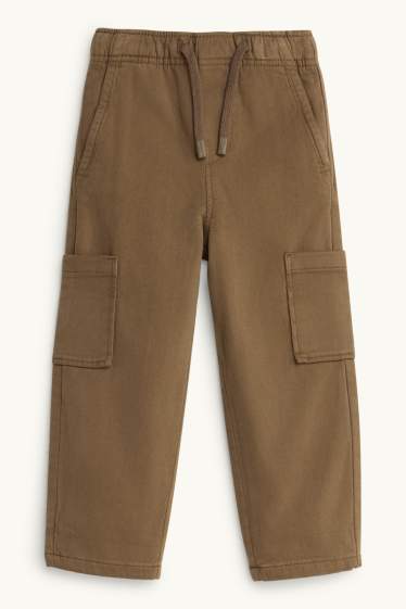 Děti - chlapci - Termo cargo kalhoty - khaki