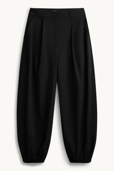 Femei - Pantaloni de stofă - talie înaltă - balloon leg - negru