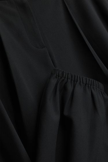 Femei - Pantaloni de stofă - talie înaltă - balloon leg - negru