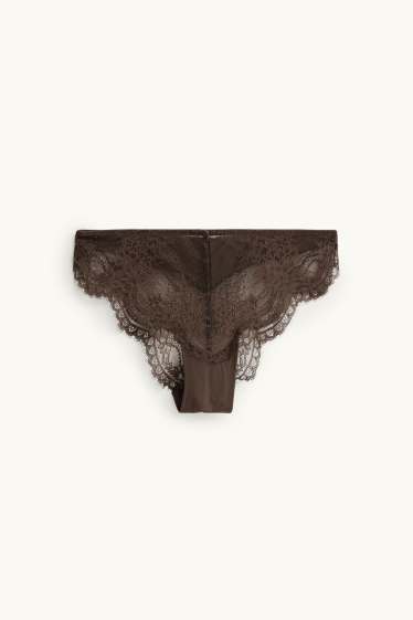 Dames - Braziliaans bikinibroekje - bruin
