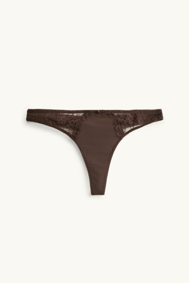 Dames - String - donkerbruin