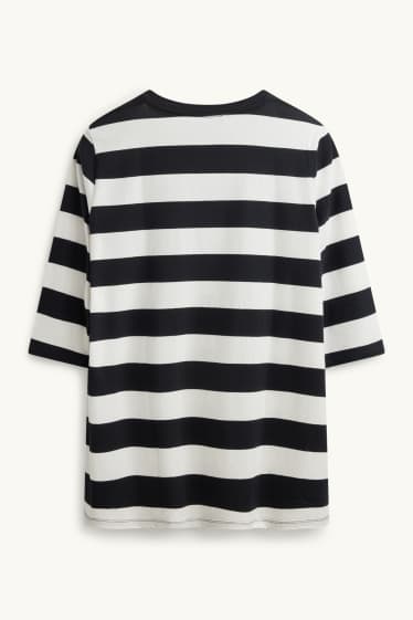 Dames - T-shirt - wit / zwart