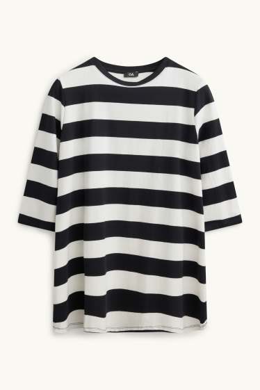 Dames - T-shirt - wit / zwart