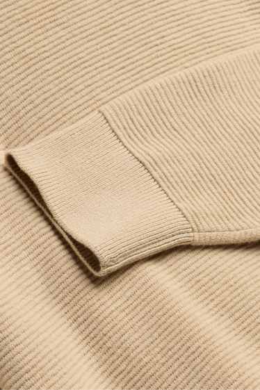 Enfants garçons - Pull - finition côtelée - beige