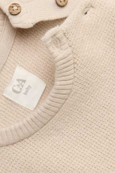 Baby Jungen - Bärchen - Baby-Pullover - strukturiert - hellbeige
