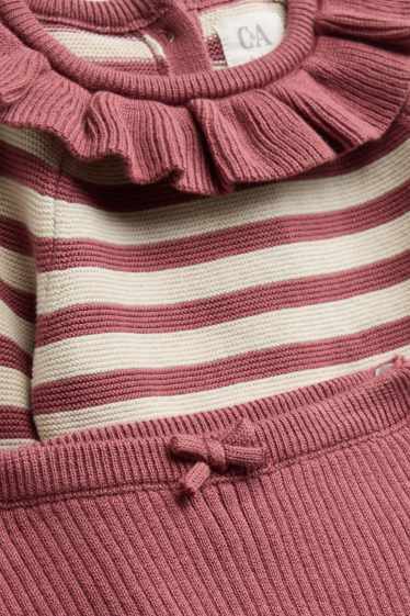 Neonate - Completo per neonate - 2 pezzi - rosa / beige