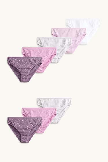Kinder Mädchen - Multipack 8er - Stern - Slip - lila / weiss