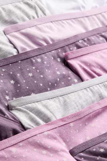 Kinder Mädchen - Multipack 8er - Stern - Slip - lila / weiss