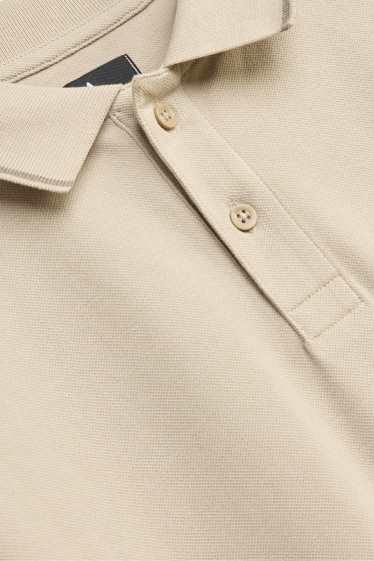 Hommes - Polo à manches longues - slim fit - beige