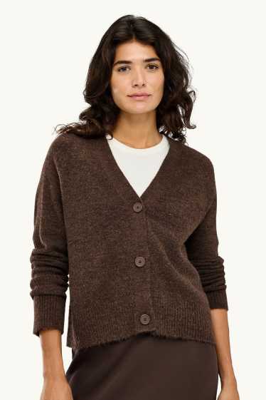 Damen - Strickjacke - braun
