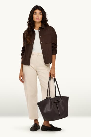 Donna - Shopper grande - similpelle - marrone scuro