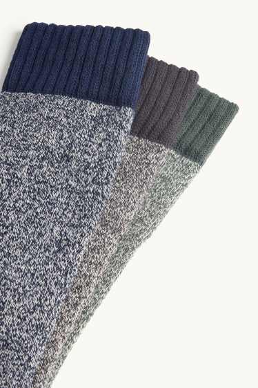Hommes - Lot de 3 paires - chaussettes - gris chiné