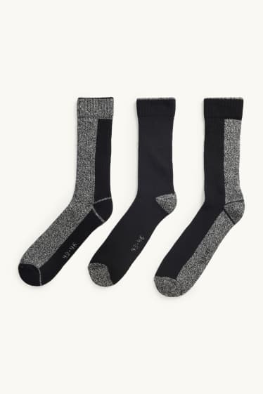 Heren - Set van 3 paar - sokken - zwart / grijs