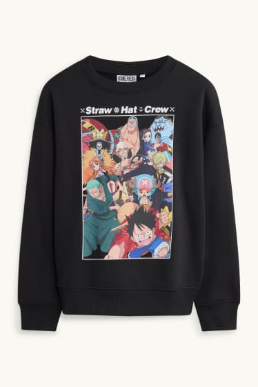 Copii - Băieți - One Piece - bluză de molton - negru