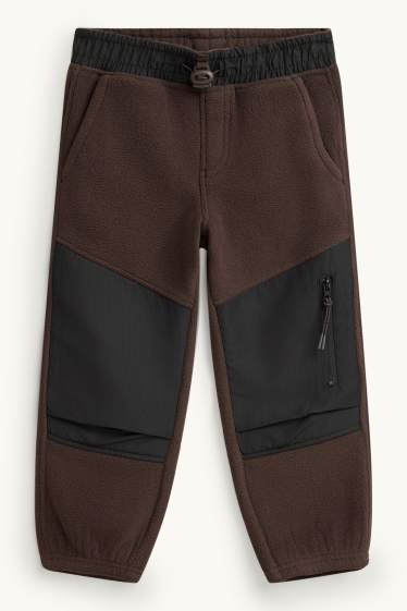 Enfants garçons - Pantalon de jogging en polaire - marron foncé