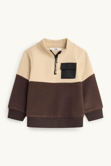 Enfants garçons - Pull en polaire - beige / marron