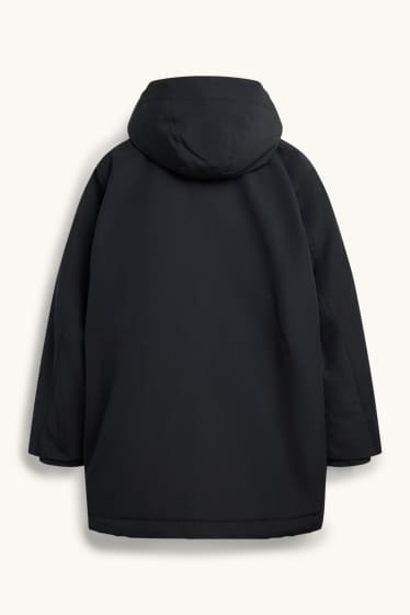 Men - Parka with hood - lined - black