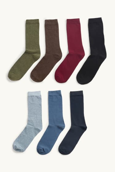 Heren - Set van 7 paar - sokken - blauw