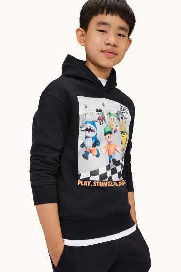 Enfants garçons - Stumble Guys - sweat à capuche - noir