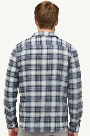 Home - Camisa - regular fit - Kent - de quadres - blau fosc / blanc