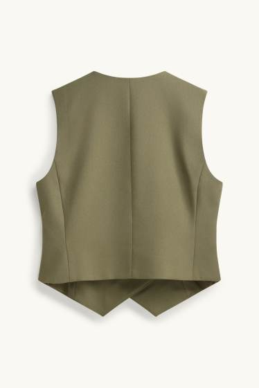 Donna - Gilet - sciancrato - kaki