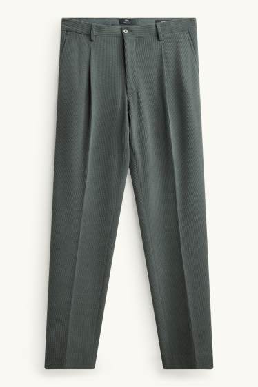 Bărbați - Pantaloni modulari din catifea - regular fit - stretch - verde închis