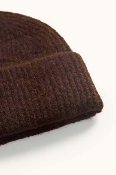 Dona - Gorro - acanalat - marró fosc