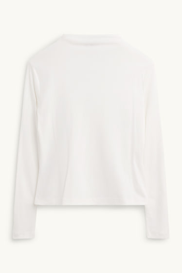 Femmes - Haut à manches longues - slim fit - blanc pur
