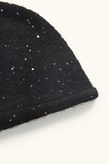Damen - Beanie - Glanz-Effekt - schwarz