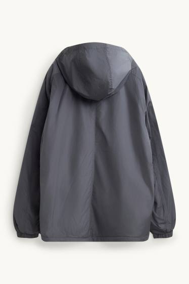 Herren - Jacke mit Kapuze - wasserabweisend - grau