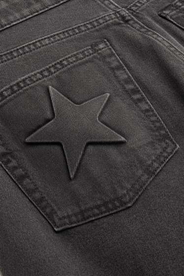 Dames - Baggy jeans - mid waist - jeansdonkergrijs