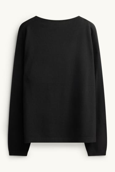 Donna - Maglione con scollo a V - nero