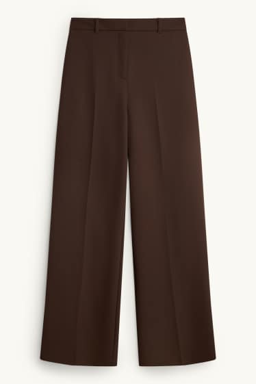 Femmes - Pantalon de bureau - high waist - regular fit - marron foncé