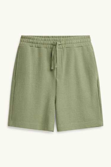 Men - Sweat shorts - light green