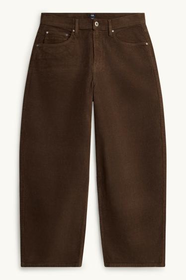 Uomo - Pantaloni in velluto a coste - relaxed fit - marrone scuro