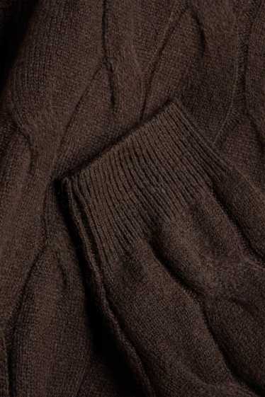 Hommes - Pull - motif tressé - marron foncé