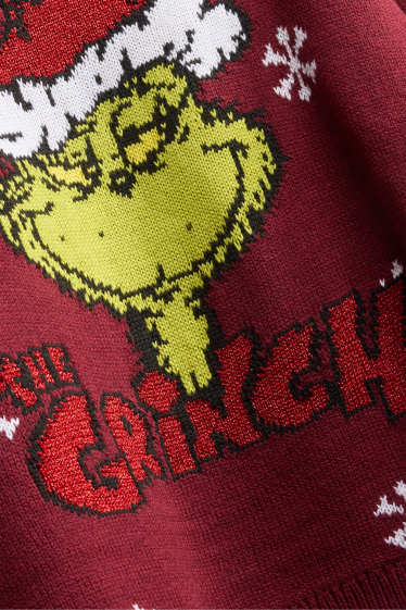 Damen - Weihnachtspullover - Der Grinch - bordeaux