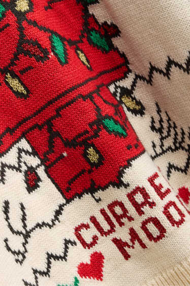 Dames - Kersttrui - Peanuts - crèmekleurig