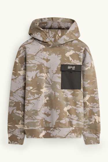 Kinder Buben - Hoodie - gemustert - camouflage