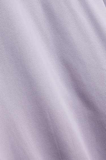 Donna - Maglia a maniche lunghe - slim fit - a coste - porpora
