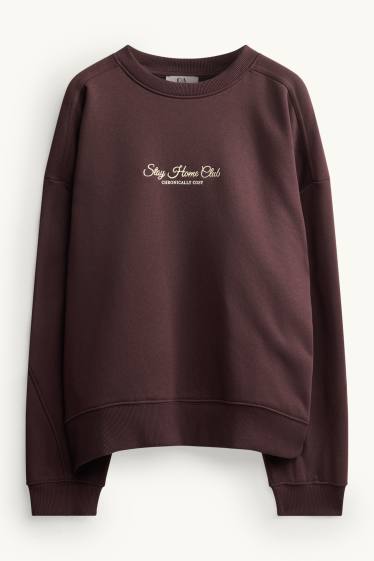Women - Oversized sweatshirt - bordeaux
