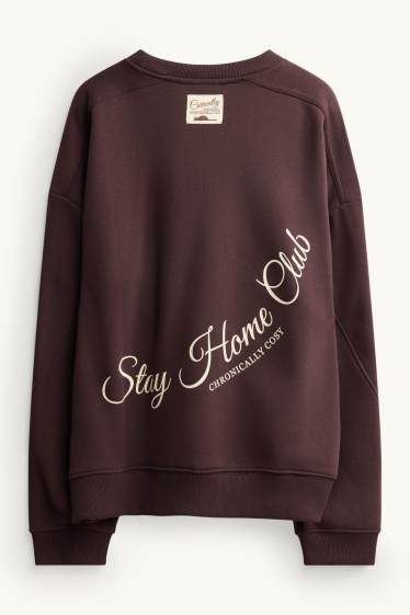 Women - Oversized sweatshirt - bordeaux