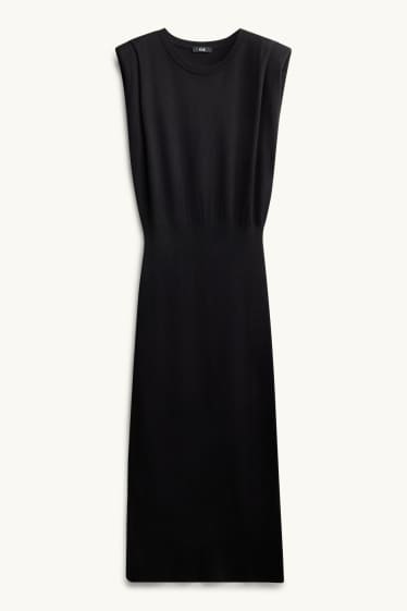 Femmes - Robe en maille - straight fit - viscose mélangée - noir