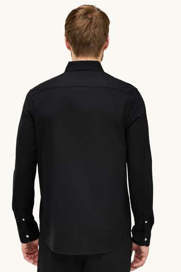 Heren - Overhemd - regular fit - button down - zwart